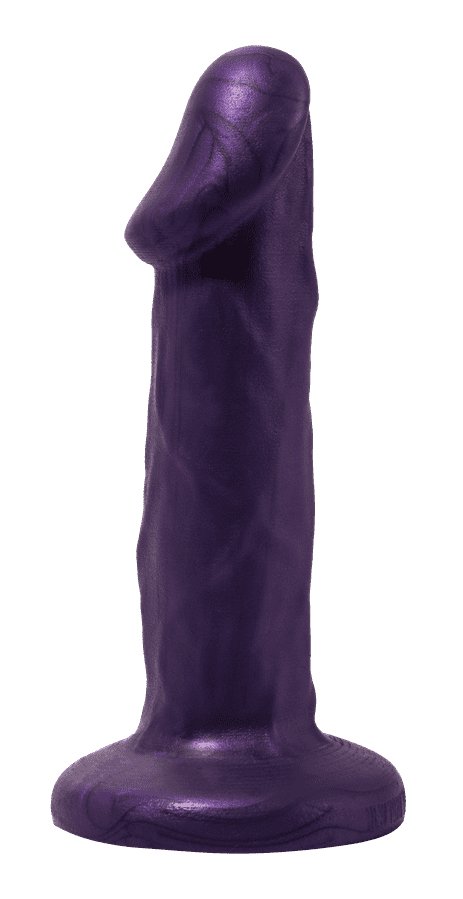 Shilo Posable Realistic Silicone Dildo in Midnight Purple on a white background. Available at SugarX in Sex Toys in the Dildo collection.