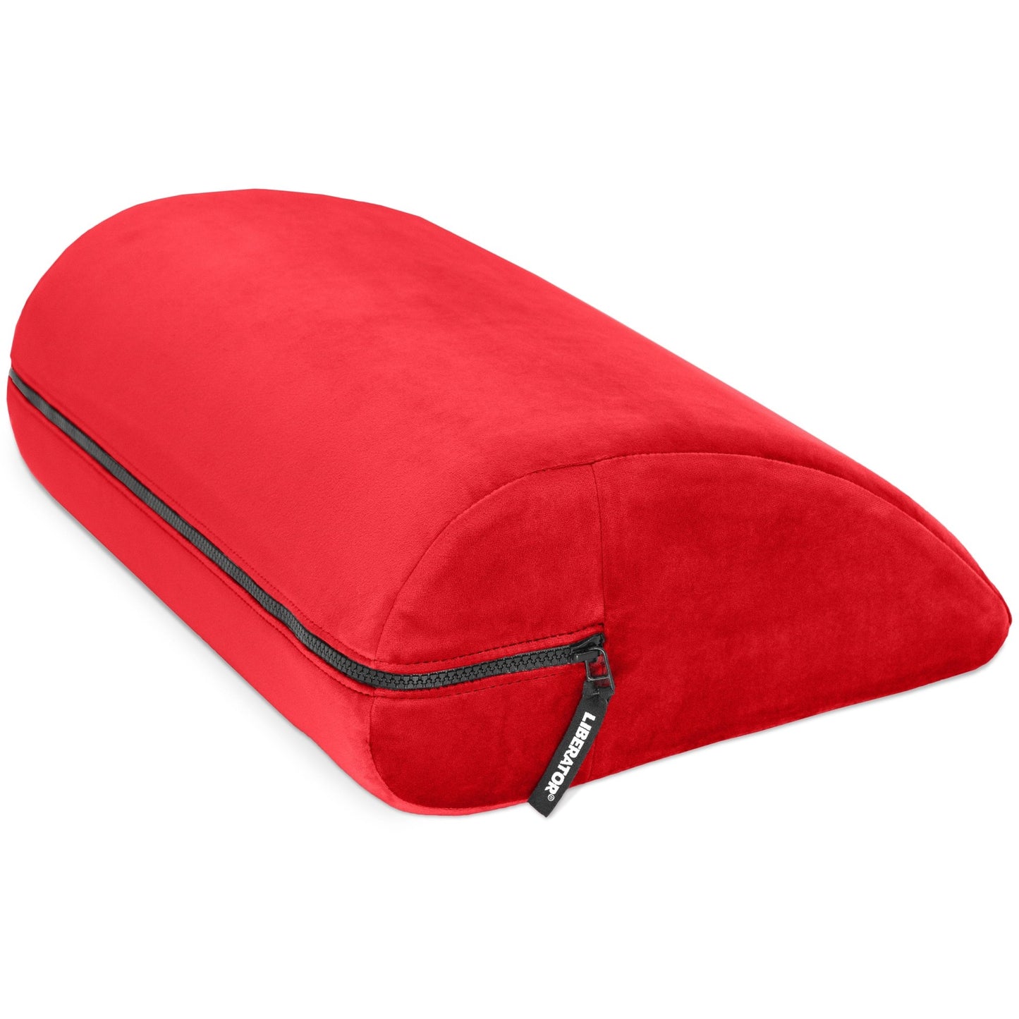 Close-up of the red Liberator Jaz Motion pillow, highlighting the texture and design elements that enhance sexual experiences at SugarX.