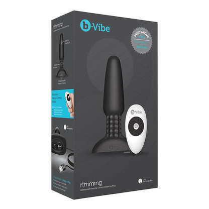 B-Vibe Rimming Plug 2 - Black on white background. Available at SugarX in Sex Toys in the Butt Plug collection.