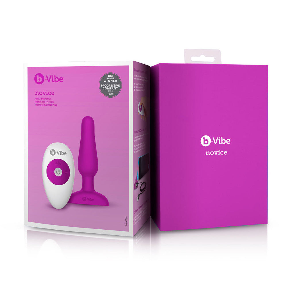 B-Vibe Novice Plug - Fuchsia on white background. Available at SugarX in Sex Toys in the Butt Plug collection.