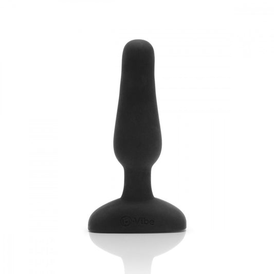 B-Vibe Novice Plug - Black on white background. Available at SugarX in Sex Toys in the Butt Plug collection.