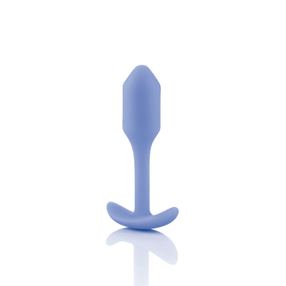 B-Vibe Snug Plug 1 - Violet on white background. Available at SugarX in Sex Toys in the Butt Plug collection.