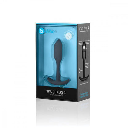 B-Vibe Snug Plug 1 - Black on white background. Available at SugarX in Sex Toys in the Butt Plug collection.