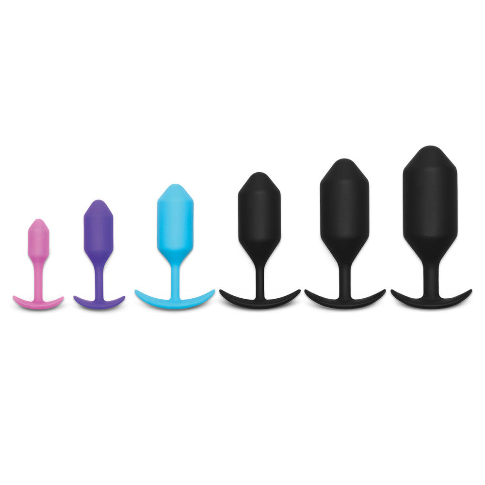 B-Vibe Snug Plug 2 - Black on white background. Available at SugarX in Sex Toys in the Butt Plug collection.