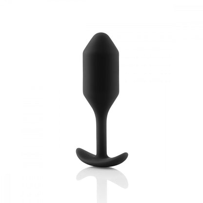 B-Vibe Snug Plug 2 - Black on white background. Available at SugarX in Sex Toys in the Butt Plug collection.