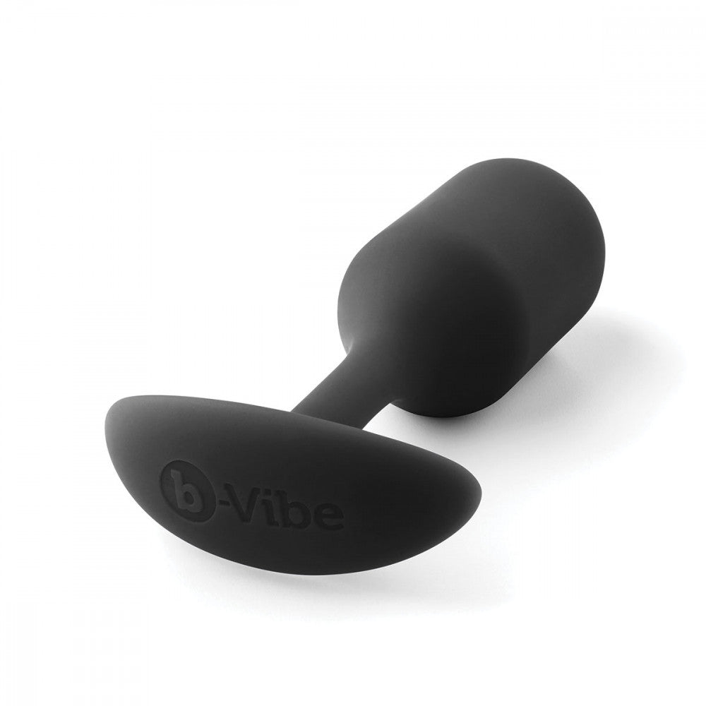 B-Vibe Snug Plug 2 - Black on white background. Available at SugarX in Sex Toys in the Butt Plug collection.