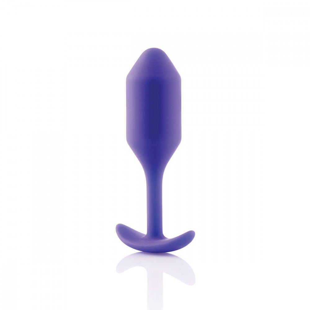 B-Vibe Snug Plug 2 - Purple on white background. Available at SugarX in Sex Toys in the Butt Plug collection.