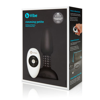 B-Vibe Rimming Petite Plug - Black on white background. Available at SugarX in Sex Toys in the Butt Plug collection.