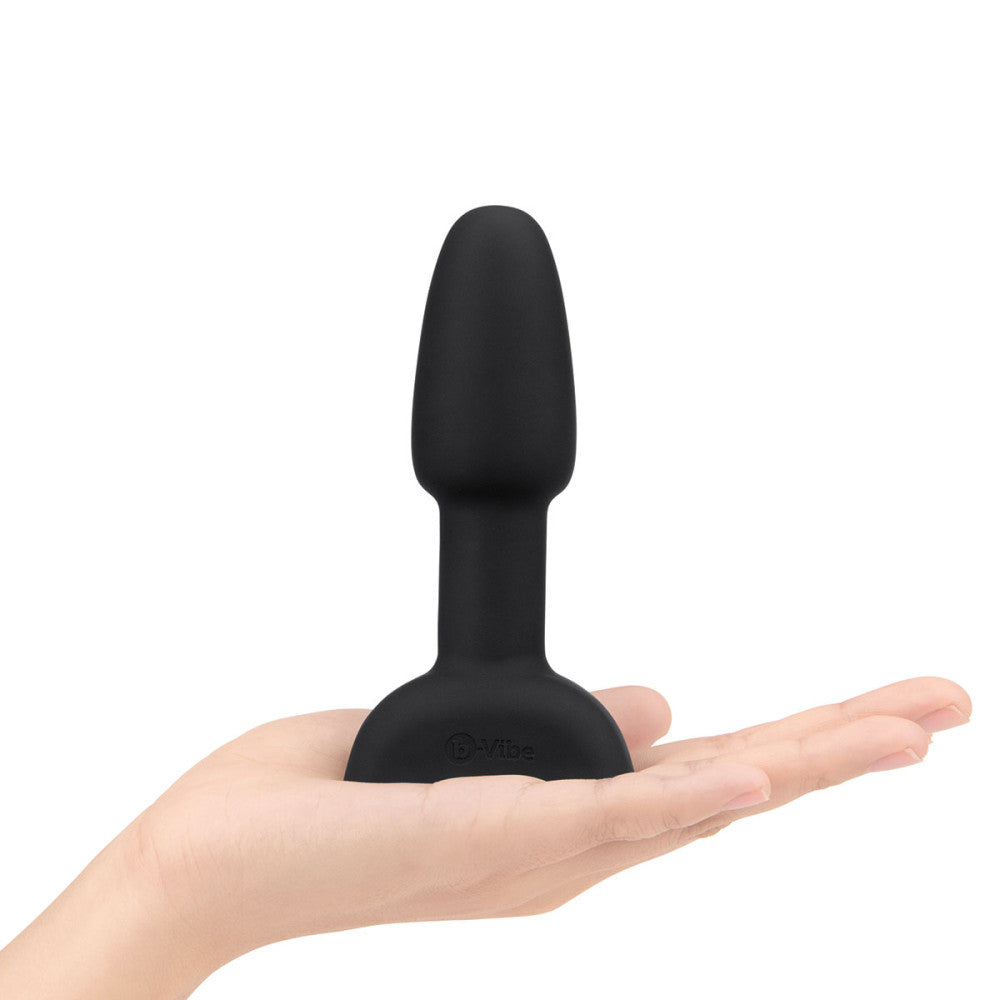 B-Vibe Rimming Petite Plug - Black on white background. Available at SugarX in Sex Toys in the Butt Plug collection.