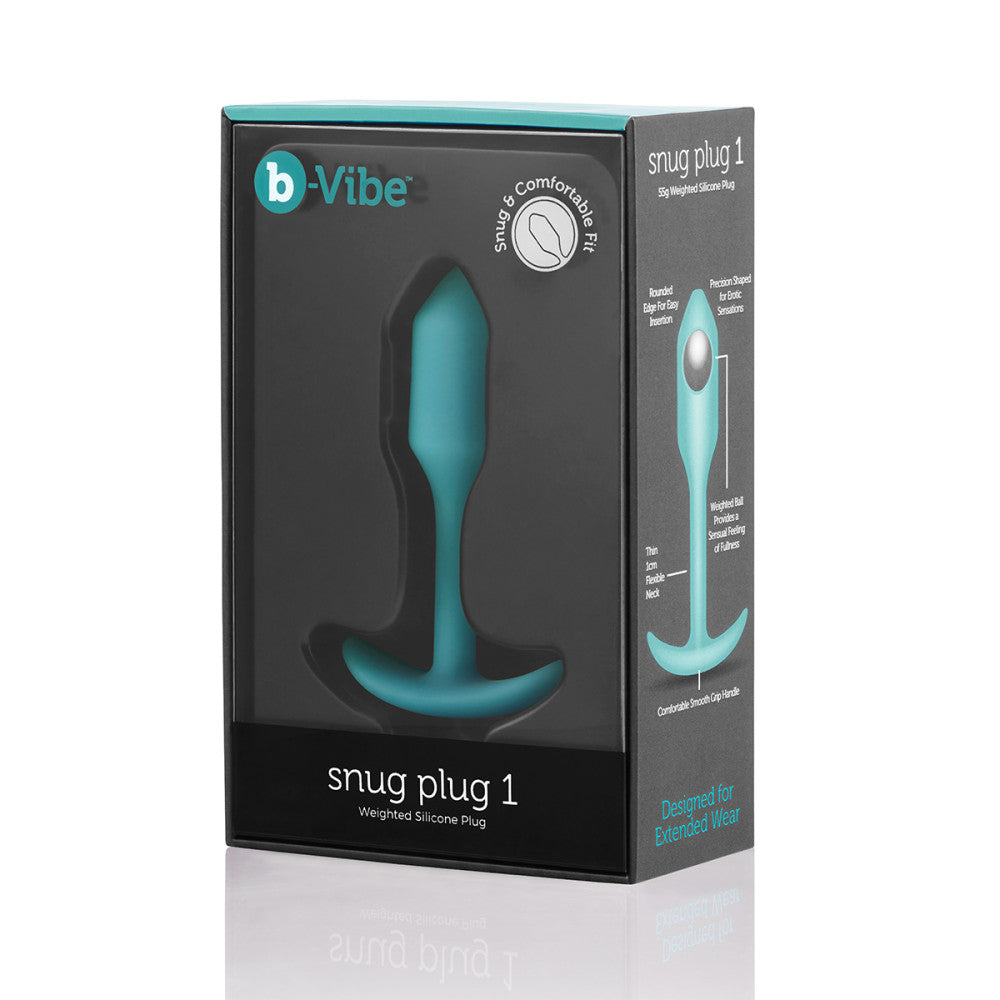 B-Vibe Snug Plug 1 - Mint on white background. Available at SugarX in Sex Toys in the Butt Plug collection.