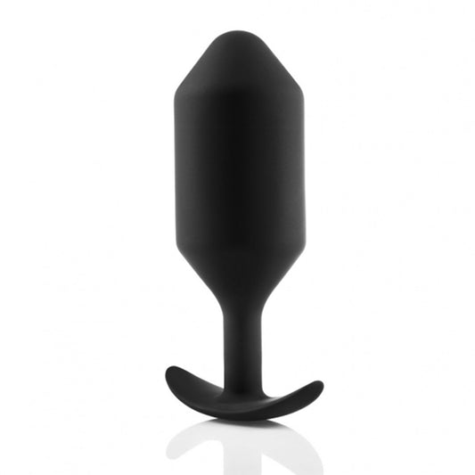 B-Vibe Snug Plug 6 - Black on white background. Available at SugarX in Sex Toys in the Butt Plug collection.