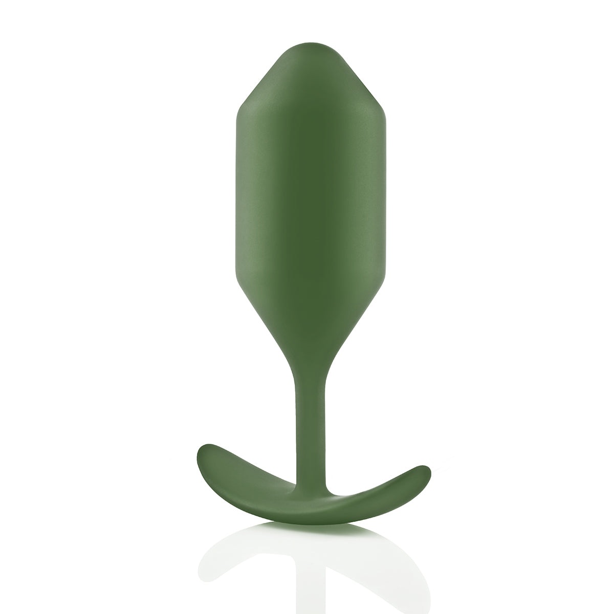 B-Vibe Snug Plug 4 - Army on white background. Available at SugarX in Sex Toys in the Butt Plug collection.