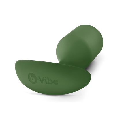 B-Vibe Snug Plug 4 - Army on white background. Available at SugarX in Sex Toys in the Butt Plug collection.