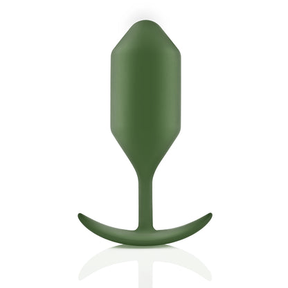 B-Vibe Snug Plug 4 - Army on white background. Available at SugarX in Sex Toys in the Butt Plug collection.