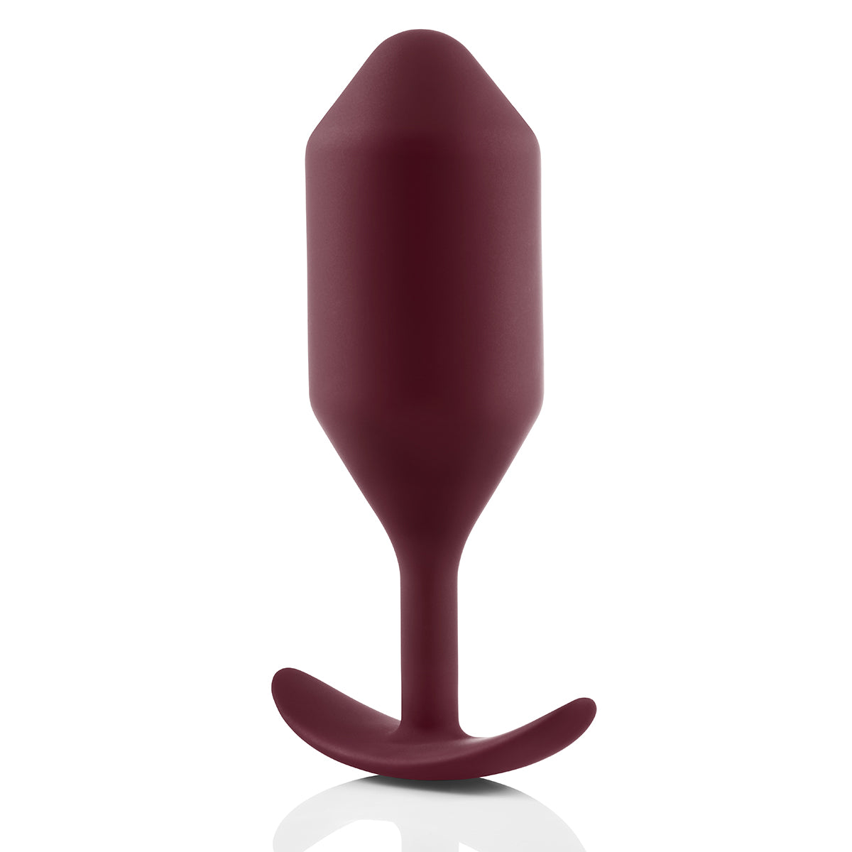 B-Vibe Snug Plug 5 - Dark Red on white background. Available at SugarX in Sex Toys in the Butt Plug collection.