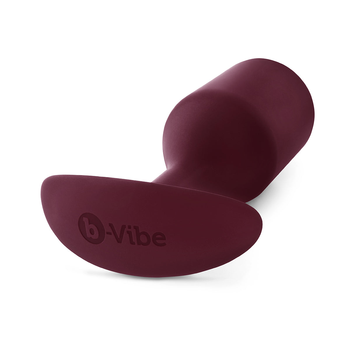 B-Vibe Snug Plug 5 - Dark Red on white background. Available at SugarX in Sex Toys in the Butt Plug collection.