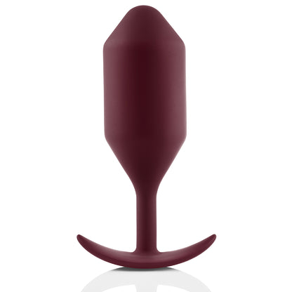 B-Vibe Snug Plug 5 - Dark Red on white background. Available at SugarX in Sex Toys in the Butt Plug collection.