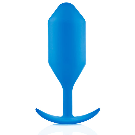 B-Vibe Snug Plug 5 - Blue on white background. Available at SugarX in Sex Toys in the Butt Plug collection.