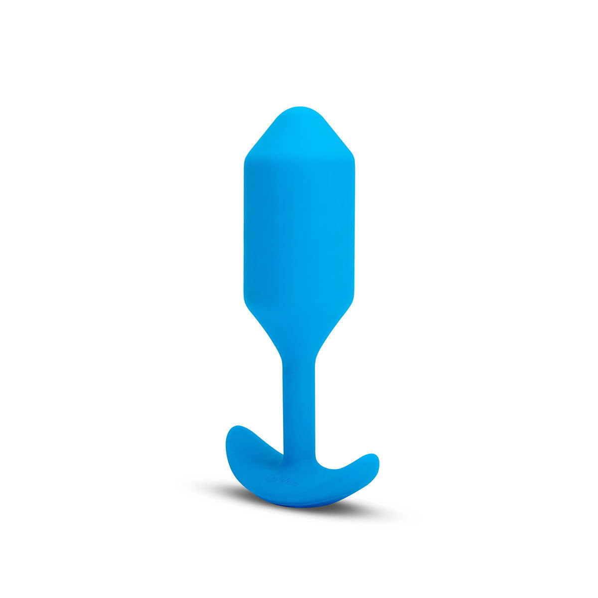 B-Vibe Vibrating Snug Plug 3 - Blue on white background. Available at SugarX in Sex Toys in the Butt Plug collection.