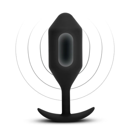 B-Vibe Vibrating Snug Plug 5 - Black on white background. Available at SugarX in Sex Toys in the Butt Plug collection.