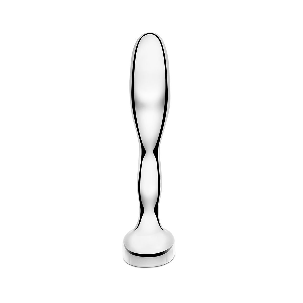 B-Vibe Stainless Steel Prostate Plug on white background. Available at SugarX in Sex Toys in the Butt Plug collection.