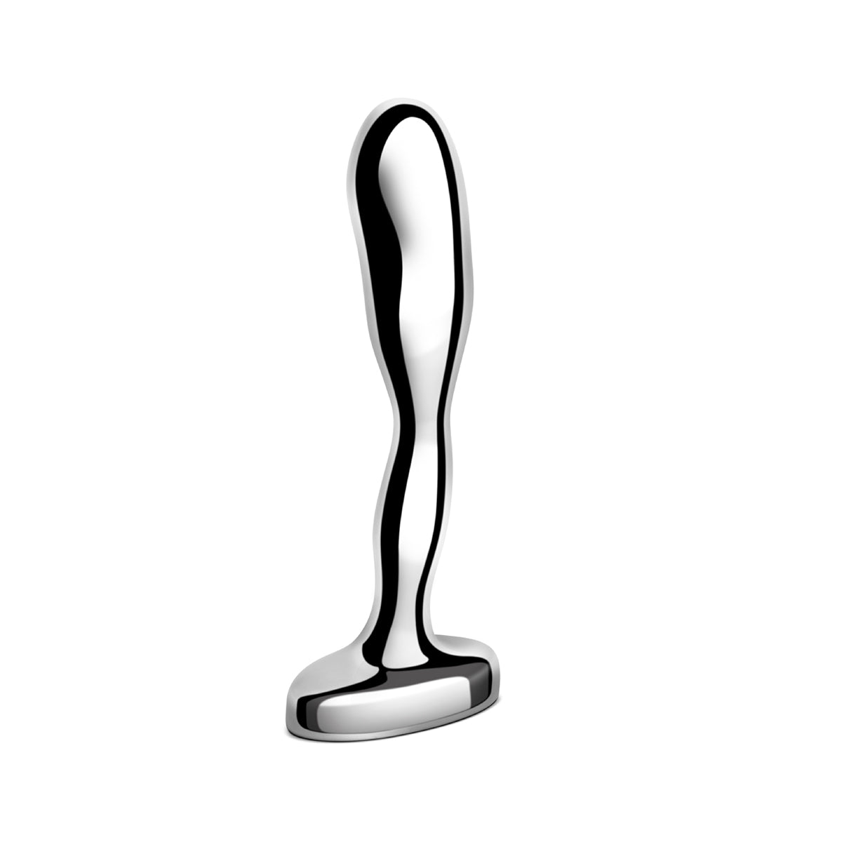 B-Vibe Stainless Steel Prostate Plug on white background. Available at SugarX in Sex Toys in the Butt Plug collection.