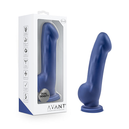 Avant D8 - Ergo Indigo showcasing its design as a dildo with suction cup. Available at SugarX in Sex Toys in the Dildo collection.