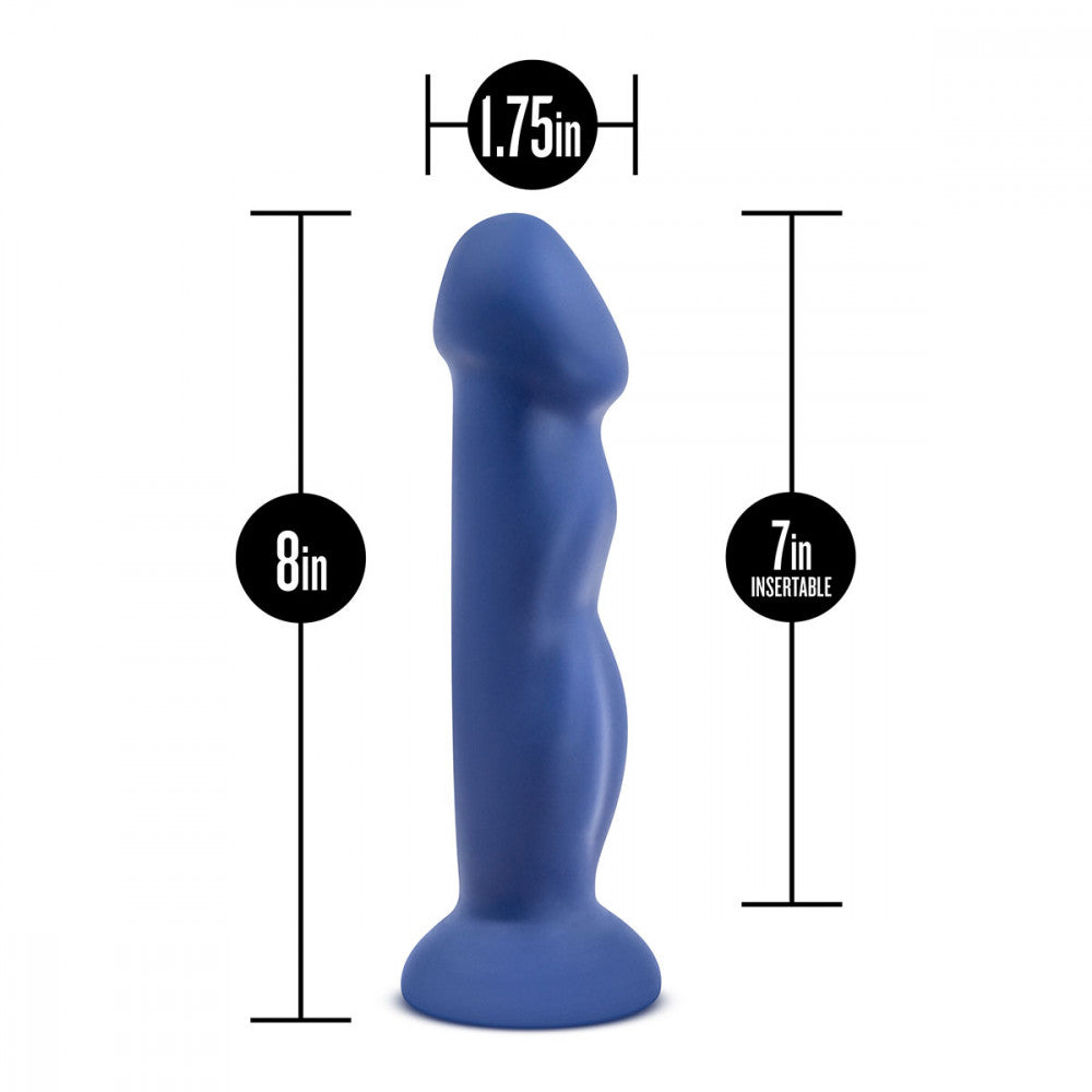 Dimensions of Blush Avant Suko D12 8-inch silicone dildo – curved suction cup dildo at SugarX.