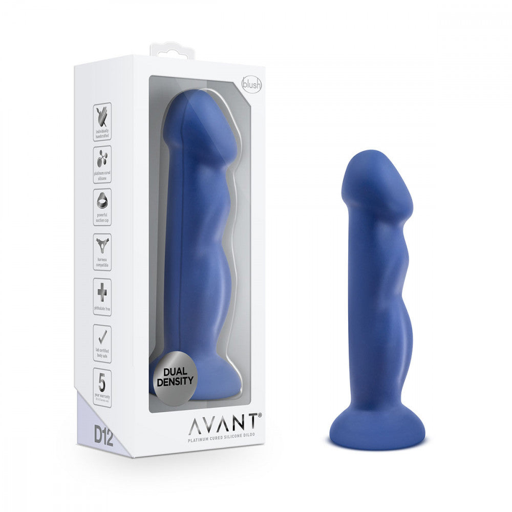 Blush Avant Suko D12 dildo with retail packaging – non-realistic dual-density G-spot dildo at SugarX.