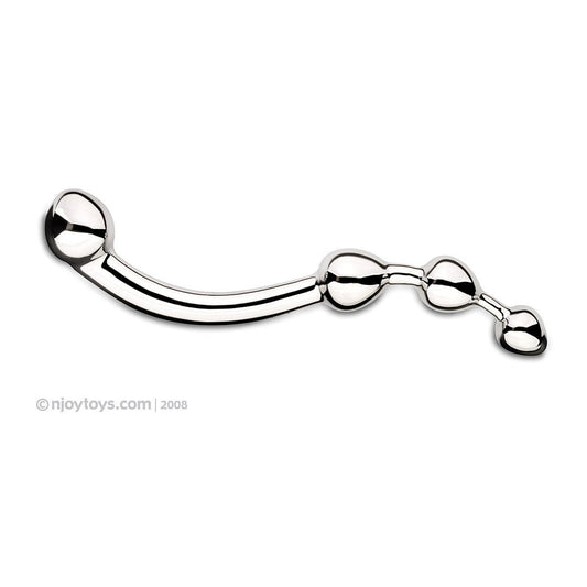 njoy Fun Wand stainless steel dildo on a white background at SugarX.