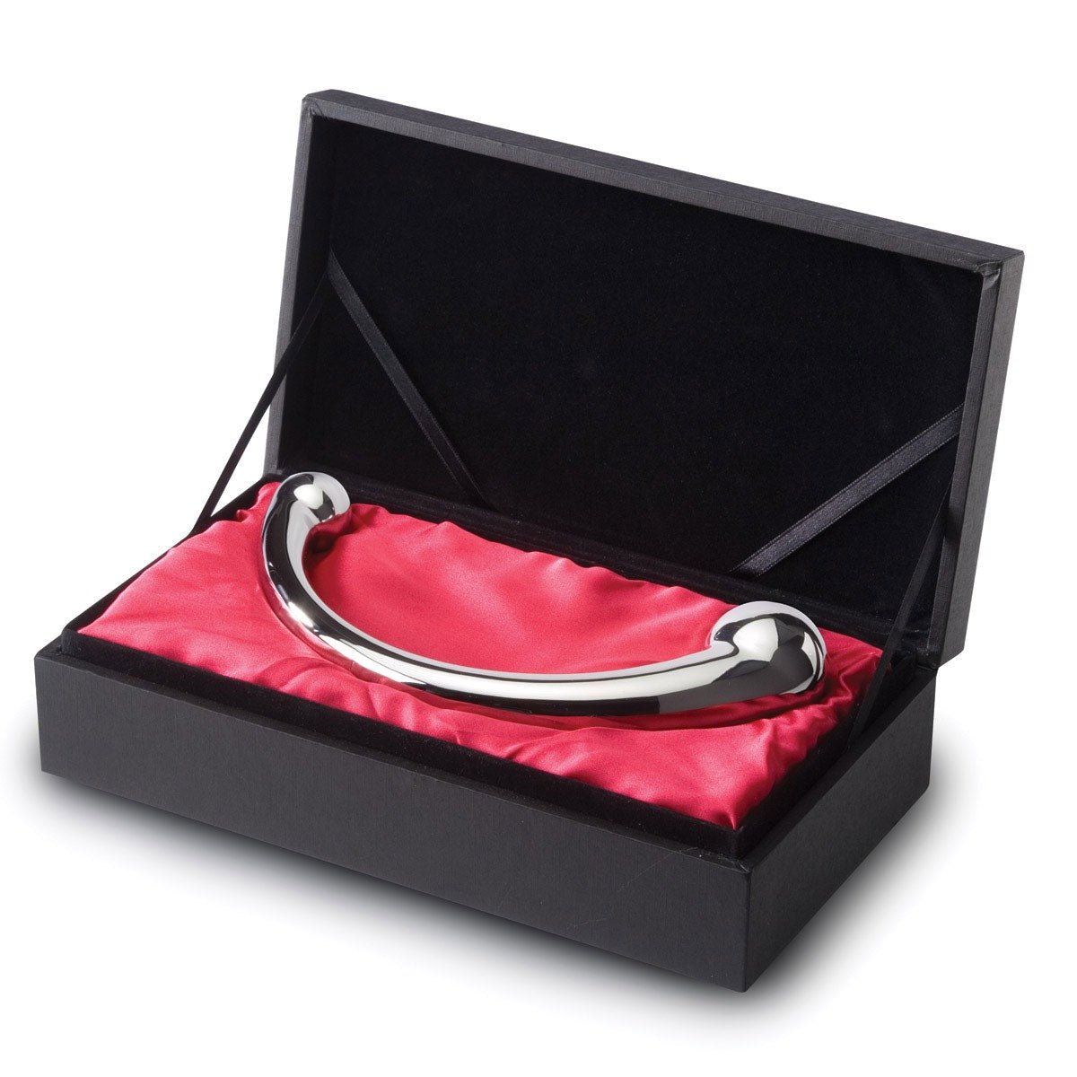 njoy stainless steel pleasure wand in it's luxury storage box at SugarX.