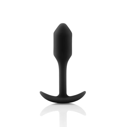 B-Vibe Snug Plug 1 - Black on white background. Available at SugarX in Sex Toys in the Butt Plug collection.