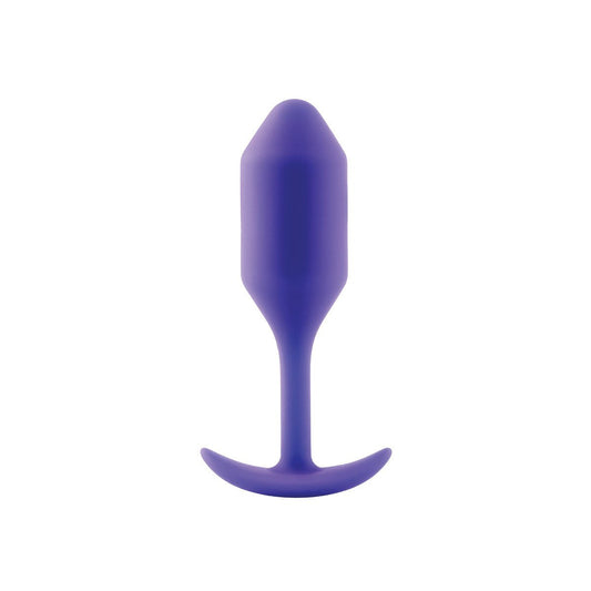 B-Vibe Snug Plug 2 - Purple on white background. Available at SugarX in Sex Toys in the Butt Plug collection.