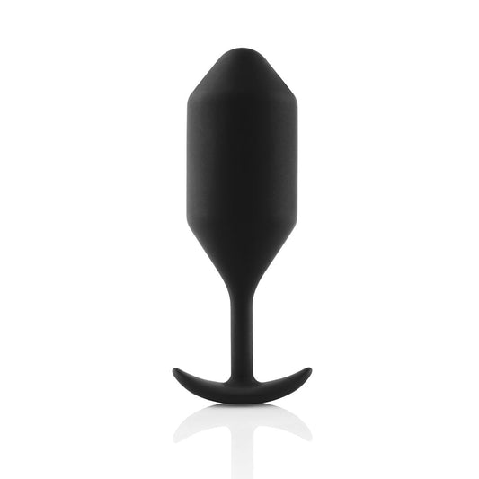 B-Vibe Snug Plug 4 - Black on white background. Available at SugarX in Sex Toys in the Butt Plug collection.