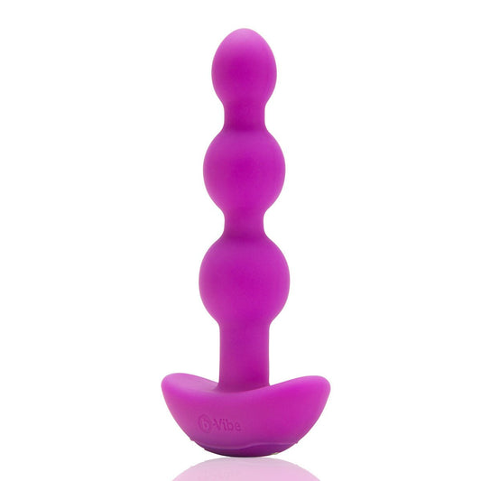 B-Vibe Triplet Beads - Fuchsia on white background. Available at SugarX in Sex Toys in the Butt Plug collection.