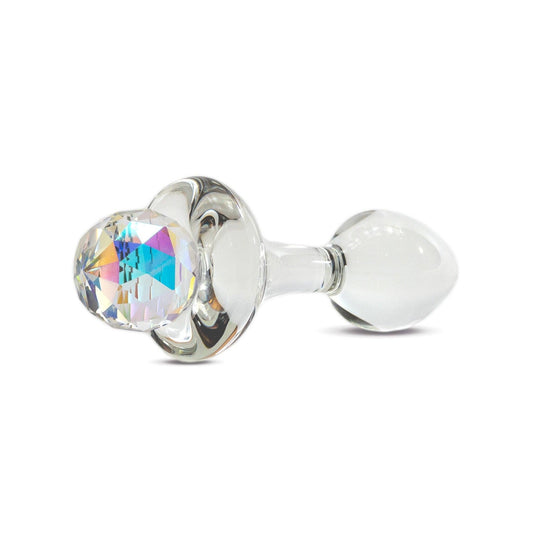 Classic Prism Glass Butt Plug viewed on a plain white background showcasing its design. Available at SugarX in the Butt Plug section of the Sex Toys collection.