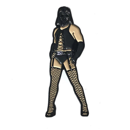 Geeky & Kinky Frank N Vader Pin displayed showcasing its design. Available at SugarX in Jewelry in the Pins collection.