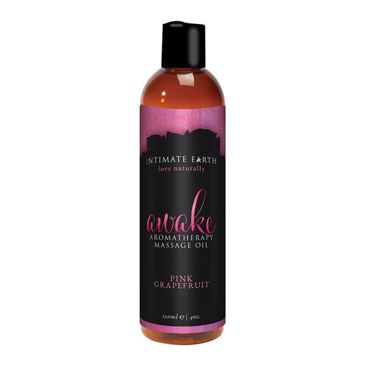 Intimate Earth Aromatherapy Massage Oil - Awake 4oz Stimulating Lubes & Oils