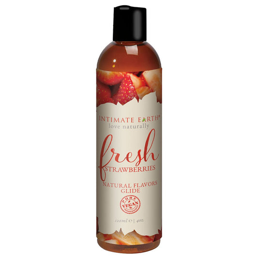 Intimate Earth Flavored Glide - Fresh Strawberries 4oz Water Based Lube