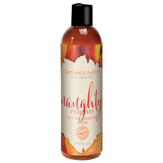 Intimate Earth Flavored Glide - Naughty Peaches 2oz Water Based Lube