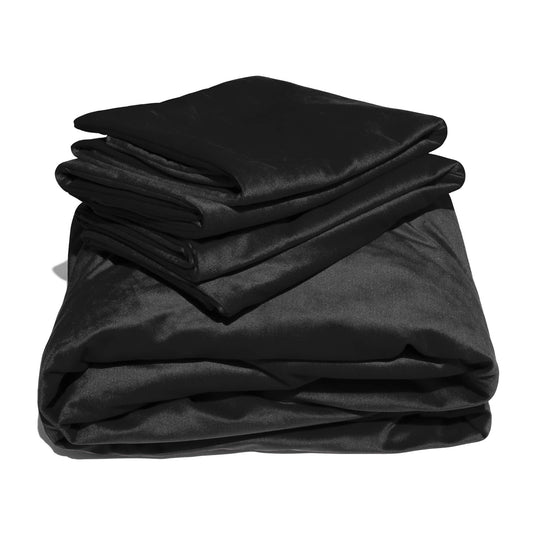 Liberator Liquid Velvet Sheet and Pillow Covers Black Throws