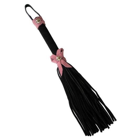 Love Knot Mini Flogger w/ Bow - Black w/Pink Bow Crops & Floggers