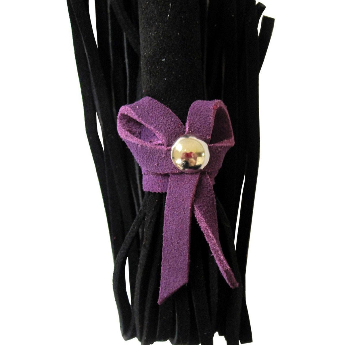 Love Knot Mini Flogger w/ Bow - Black w/Purple Bow Crops & Floggers