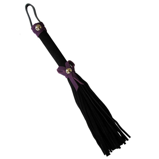 Love Knot Mini Flogger w/ Bow - Black w/Purple Bow Crops & Floggers