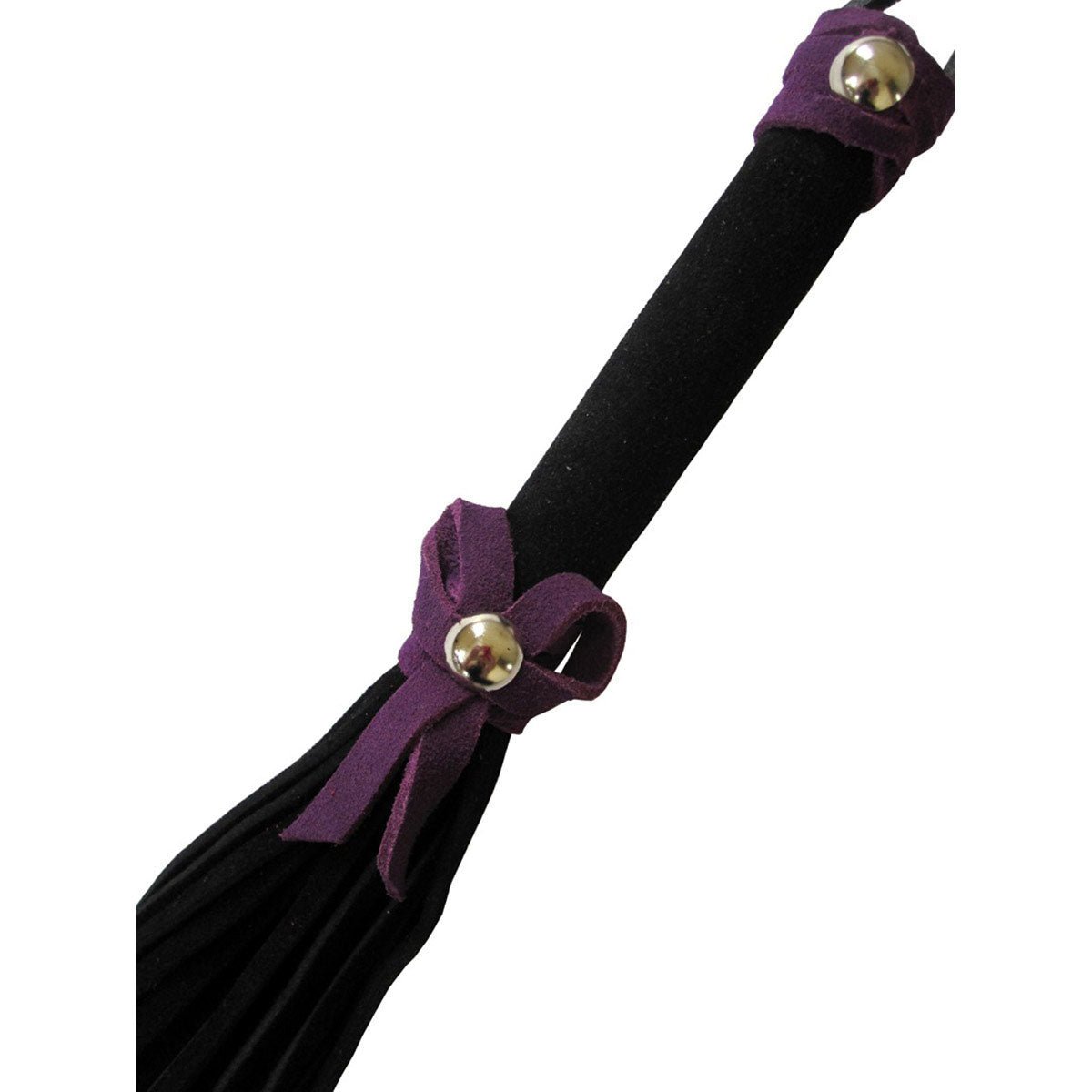 Love Knot Mini Flogger w/ Bow - Black w/Purple Bow Crops & Floggers