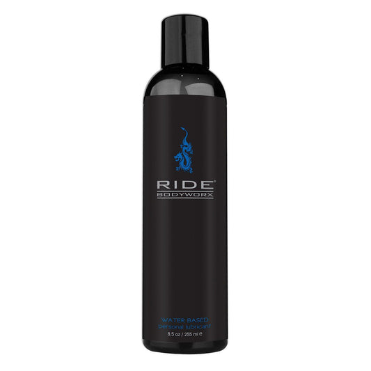 Ride BodyWorx Water 8.5oz Water Based Lube the super slick, water based lubricant from Ride BodyWorx by Sliquid on a white background. Available at SugarX in the Water-Based Lubricant section of the Personal Lubricant collection.