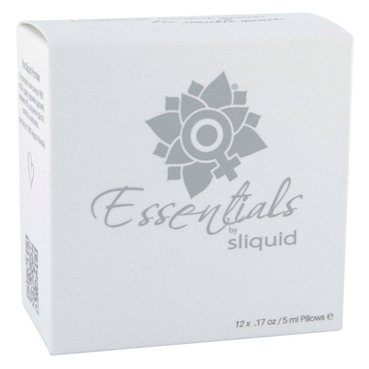 Sliquid Naturals Essentials Lube Cube 12pk Lube Samplers on a white background. Available at SugarX in the Personal Lubricant collection.