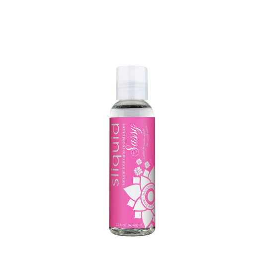 Sliquid Sassy 2oz Water Based Lube on a white background. Available at SugarX in the water-based lube section of the personal lubricant collection.